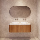 Bergen 1200mm Double Bowl-Solid Timber Flute wall hung vanity