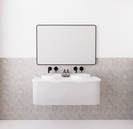 Bergen Curve Matte White 1200mm Fluted Groove Double Bowl Wall Hung Vanity