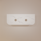 Bergen Curve Matte White 1200mm Fluted Groove Double Bowl Wall Hung Vanity