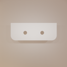 Bergen Curve Matte White 1200mm Fluted Groove Double Bowl Wall Hung Vanity