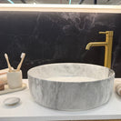Moon-40 400mm Round Matt Ceramic Basin – Stone Look Finish