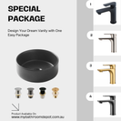 360mm Round Matte Black Basin & Tap Bundle Bathroom package