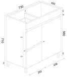 BIANCA 750mm PVC Freestanding Vanity (LHD)