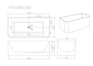 Bullion Ultra-Thin Back-to-Wall Bathtub - Gloss White (Multi size)