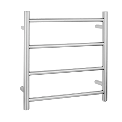 Round Brushed Nickel Electric Heated Towel Rack 4 Bars