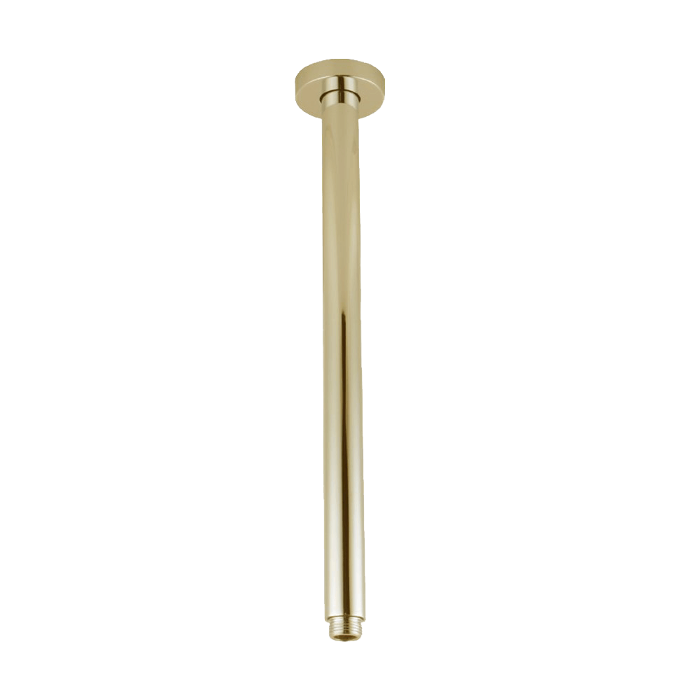 Round Brushed Yellow Gold Ceiling Shower Arm 400mm