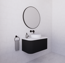 RIVA Bergen Curved Matte Black 900mm Fluted Groove Wall Hung Vanity