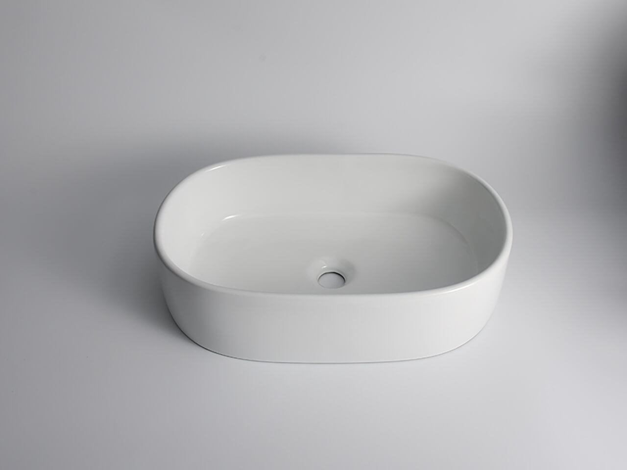 Elaine Pill Shaped Gloss white Above Counter Basins 560*350*140mm