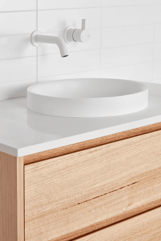Sink Basins Rounded Elaine 400mm Round Semi-Recessed Basin - Space Saving Design – My ...