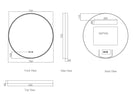Maia LED Round Mirror 600/750/900mm – Brushed Nickel Frame