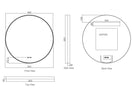 Maia LED Round Mirror 600/750/900mm – Matt Black Frame