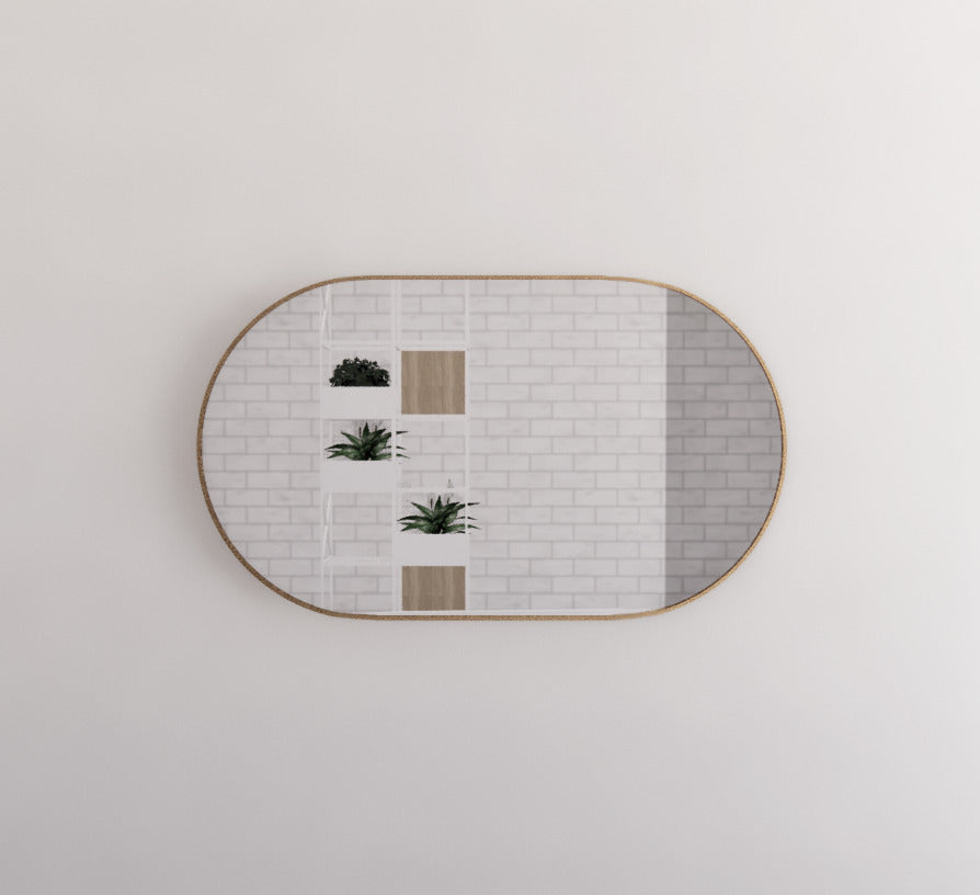 Gold Framed Oval 1200x700mm Mirror Wall Mounted
