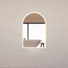 RIVA AR2 LED Arch Frame Mirror 800/900mm Brushed Gold