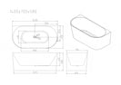 Musen Ultra-Thin Back to Wall Bathtub – Gloss White (Multi size)