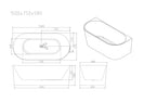 Musen Ultra-Thin Back to Wall Bathtub – Gloss White (Multi size)