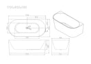 Musen Ultra-Thin Back to Wall Bathtub – Gloss White (Multi size)