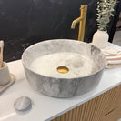 Moon-40 400mm Round Matt Ceramic Basin – Stone Look Finish