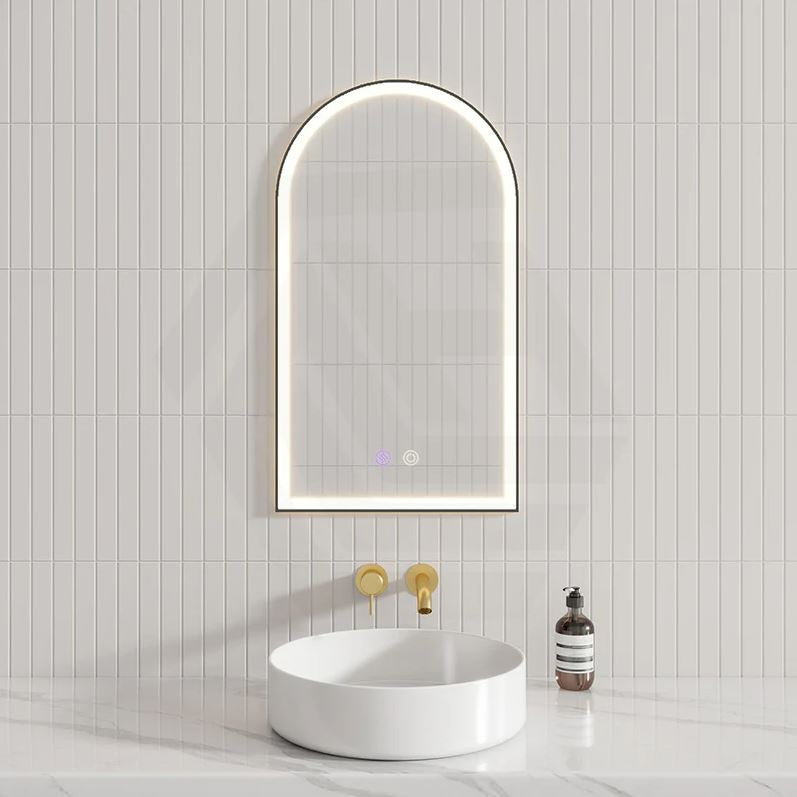 My Bathroom Depot Riva AR2 LED arch frame mirror matte black