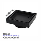 115x115mm Square Brass Chrome Smart Tile Insert Floor Waste Shower Grate Drain (100mm Outlet)