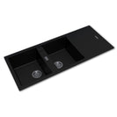 1160 x 500 x 200mm Carysil Double Bowl with Drainer Board Granite Kitchen Sink