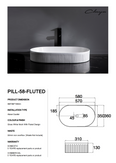 Pill 58 Fluted Above Counter Ceramic Basin (580mm)