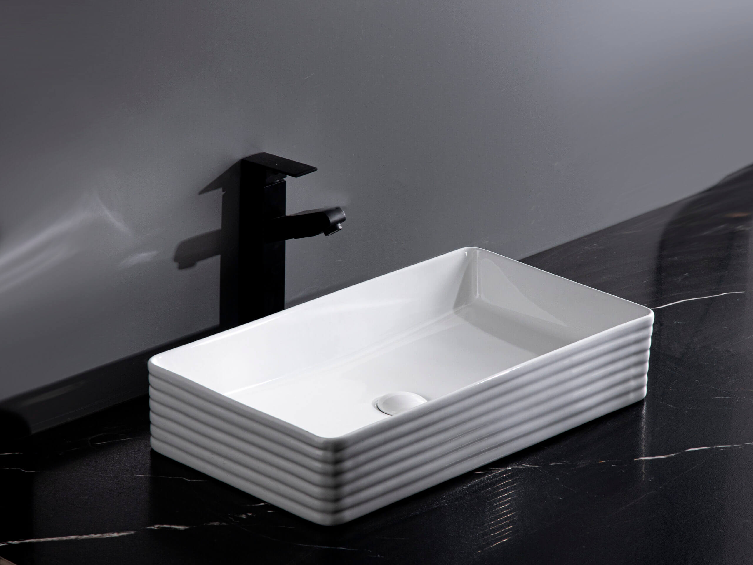 My Bathroom Depot Rectangle Fluted Basin 620 × 350 × 115 mm