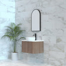 RIVA Bergen Curved Solid Timber 750mm Fluted Groove Wall Hung Vanity