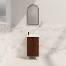 450x250x795mm Freestanding With Legs Vanity Left Hand Hinge with Overflow Poly Top Brown Oak