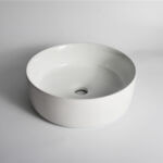 Gloss white round basins +$75