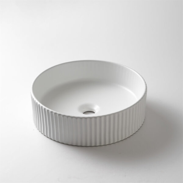 Round Fluted 400*400*125mm Above counter basin