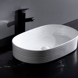 Oval Fluted Above Counter basin-My Bathroom Depot