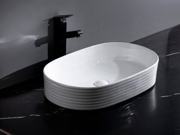 Oval Fluted Above Counter basin-My Bathroom Depot