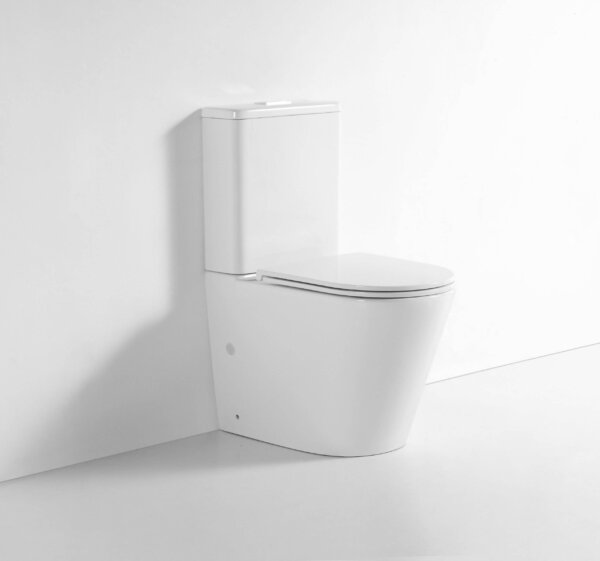 Bianco Gloss white Rimless Back-to-Wall Toilet Suite