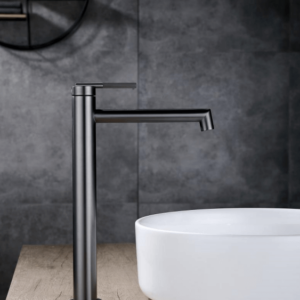 CADDENCE Brushed Gunmetal Grey Tall Basin Mixer