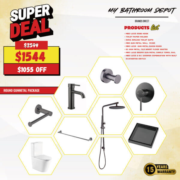 My Bathroom Depot Round Gunmetal Package