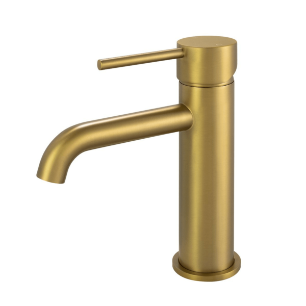 LUCID PIN Series Round Basin Mixer Brushed Brass