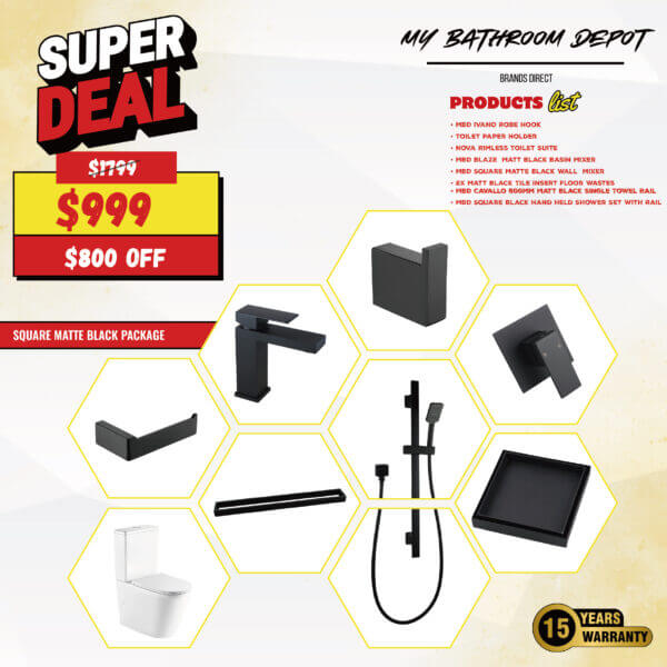 My Bathroom Depot Square Matte Black Package