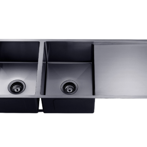 Handmade Double Bowls Kitchen Sink 1160x460x230mm Dark Grey