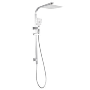 Brushed Nickel Square Twin shower Systems Single Hose