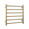 My bathroom depot Round Brushed Brass Heated Towel Rack 6 Bars