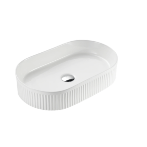 PILL Shape Fluted Basin Matt White