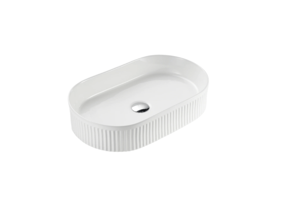 PILL Shape Fluted Basin Matt White