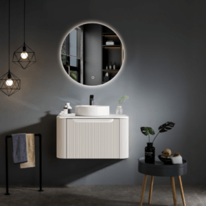 ROME MATTE WHITE FLUTED 600MM SINGLE BOWL WALL HUNG VANITY-My BATHROOM DEPOT